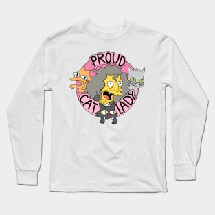 Proud Cat Lady Cartoon Long Sleeve T-Shirt